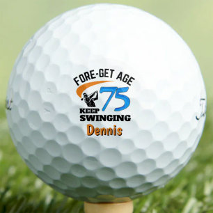 75th Birthday Golf Balls Funny Gift Blue - 12 Pack
