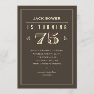 75th Birthday Invitations for Men