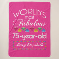 75th Birthday Most Fabulous Colourful Gems Pink