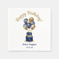 75th Birthday Navy Blue Balloon Cake