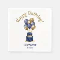 75th Birthday Navy Blue Balloon Cake