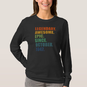 75th Birthday October 1947 Men & Women 75 Year Ann T-Shirt