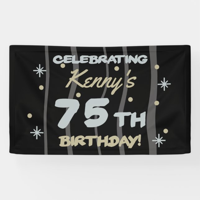 75th Birthday Party Add Your Name Banner (Horizontal)