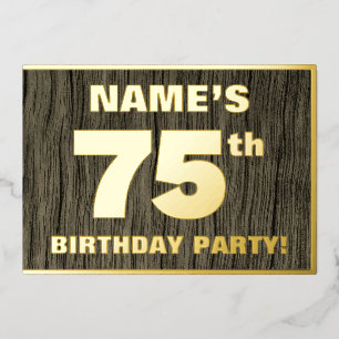 75th Birthday Party: Bold, Faux Wood Grain Pattern