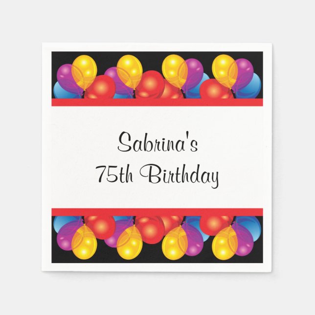 75th Birthday Party | DIY Text Napkin (Front)