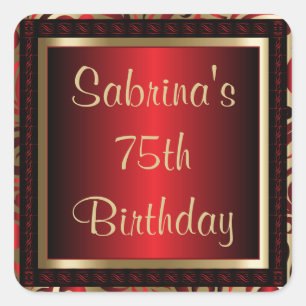 75th Birthday Party   DIY Text Square Sticker
