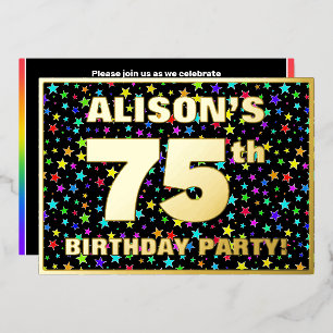 75th Birthday Party — Fun, Colourful Stars Pattern