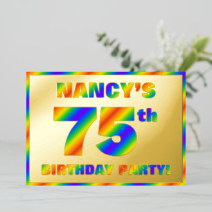 75th Birthday Party — Fun, Rainbow Spectrum “75”
