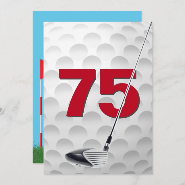 75th Birthday Party Golf Theme Invitation (Front/Back)