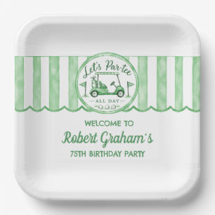 75th Birthday Party Golf Theme Let's Par-tee Paper Plate