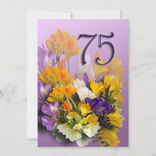 75th Birthday Party Invitation - Bouquet