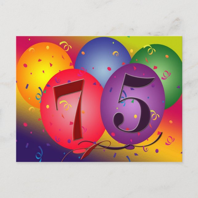 75th birthday party invitation postcard (Front)