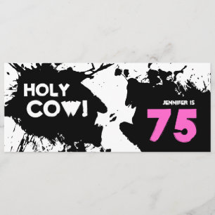 75th Birthday Party Invitations - Holy Cow!