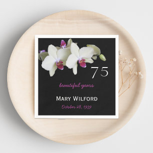 75th Birthday Party Orchid Paper Napkins