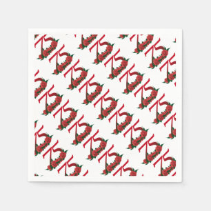 75th birthday red rose number 75 napkin