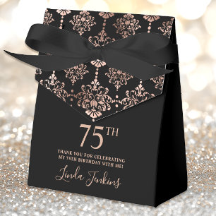 75th Birthday Rose Gold Elegant Thank You  Favour Box