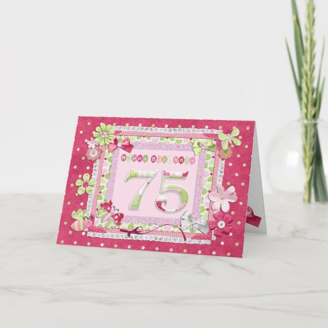75th birthday scrapbooking style card (Front)