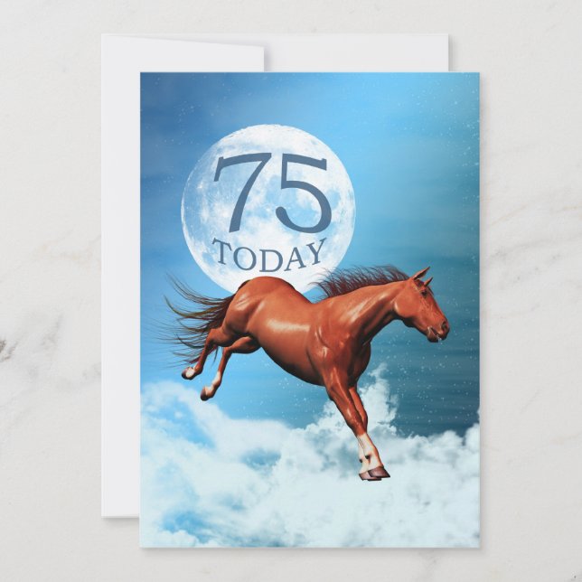 75th birthday Spirit horse party invitation (Front)