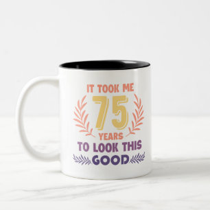 75th Birthday Two-Tone Coffee Mug