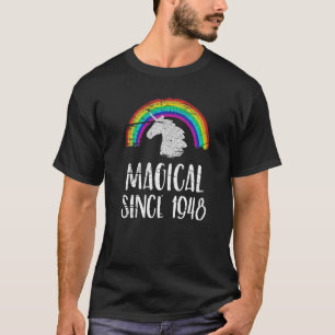 75th birthday unicorn dab Awesome since 1948 T-Shirt