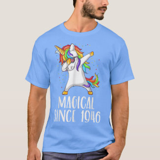 75th birthday, unicorn dab, Magical since 1946  T-Shirt