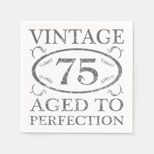 75th Birthday Vintage Napkin