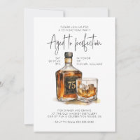 75th Birthday Whiskey Invitation Diamond Milestone
