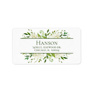 75th Birthday White Hydrangeas Return Address Label