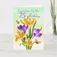 75th Birthday Yellow And Purple Crocus