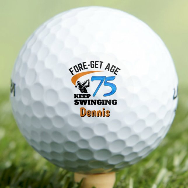 75th Gift for Granddad Funny Blue Custom Golf Balls (Creator Uploaded)