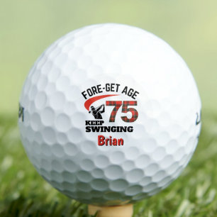 75th Gift for Neighbour – Red Tartan Fun Golf Balls