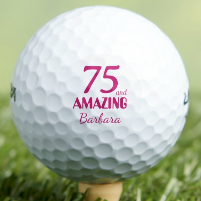 75th Pink Golf Gift - 75 and Amazing Balls (Creator Uploaded)