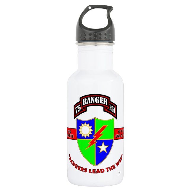 75TH RANGER BATTALION "ARMY RANGERS" 532 ML WATER BOTTLE (Front)