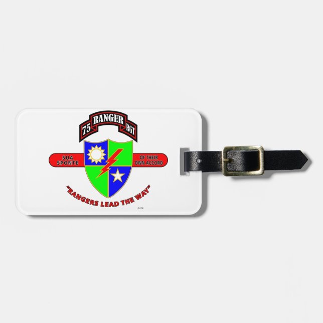 75TH RANGER BATTALION "ARMY RANGERS" LUGGAGE TAG (Front Horizontal)