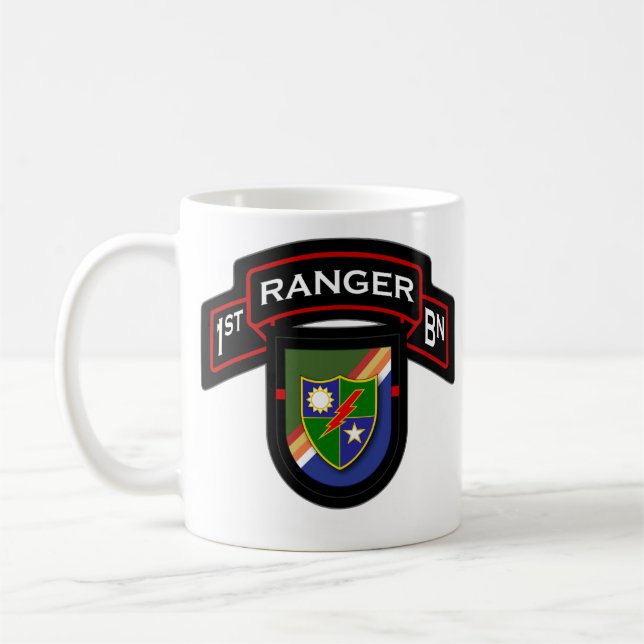 75th Ranger Regiment, 1st Bn - Airborne 1 Coffee Mug (Left)