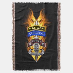 75th Ranger Regiment Awesome Rangers! Throw Blanket