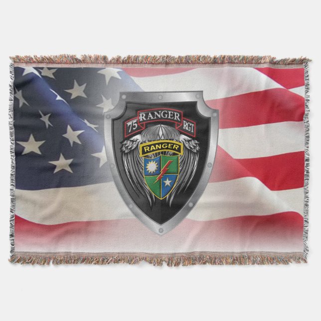 75th Ranger Regiment Customised Shield Throw Blanket (Front)