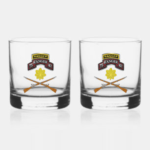 75th Ranger Regiment Major MAJ Whiskey Glass