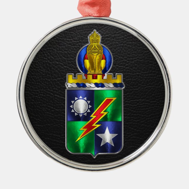 75th Ranger Regiment Regimental Crest  Metal Tree Decoration (Front)
