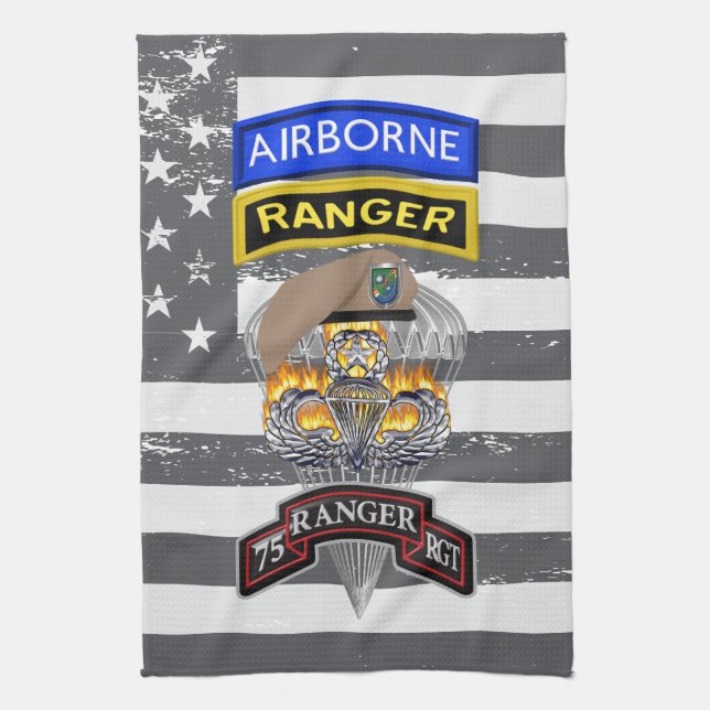 75th Ranger Regiment “Sua Sponte” Tea Towel (Vertical)