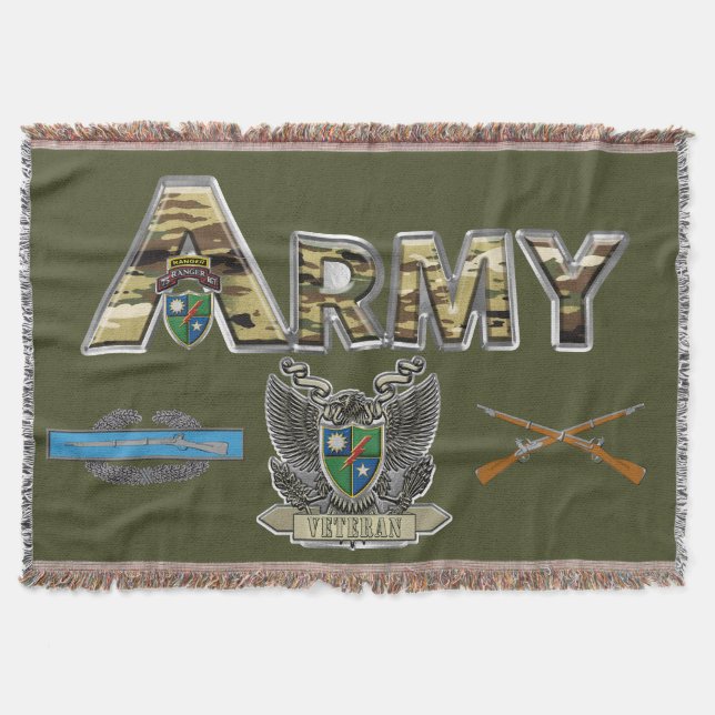 75th Ranger Regiment  Throw Blanket (Front)