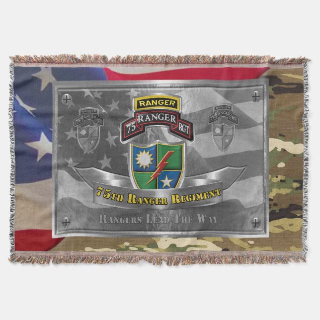 75th Ranger Regiment  Throw Blanket (Front)