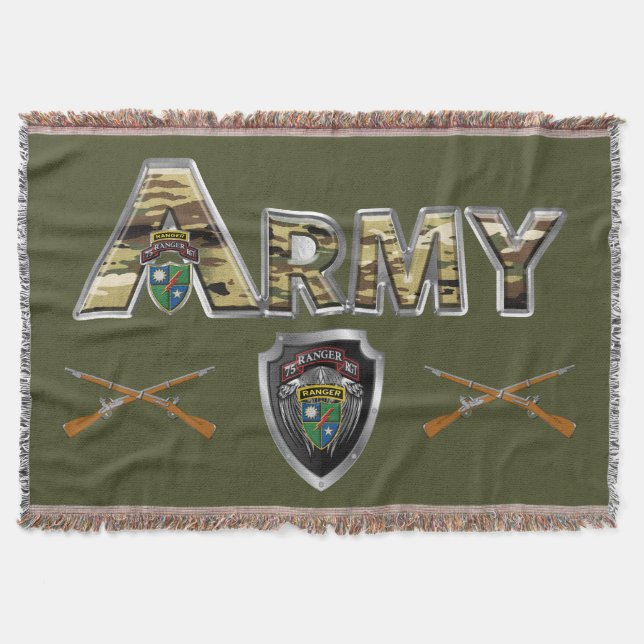 75th Ranger Regiment  Throw Blanket (Front)