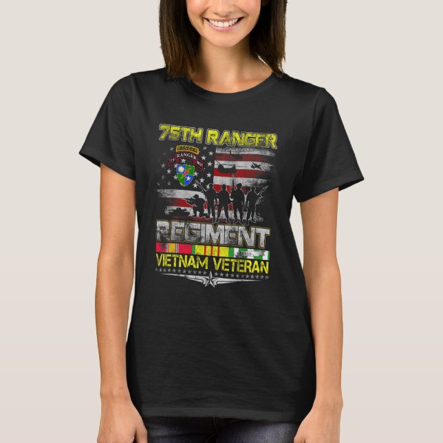 75th Ranger Regiment Vietnam Veteran Patriotic Vet T-Shirt (Front)