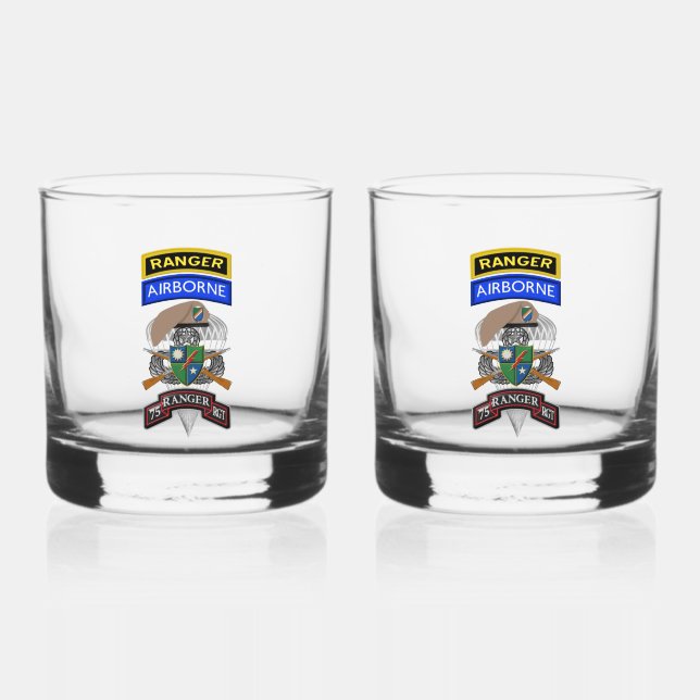 75th Ranger Regiment Whiskey Glass (Front)