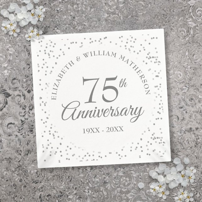 75th Wedding Anniversary Confetti Napkin (75th Wedding Anniversary Confetti Napkins)
