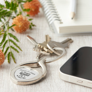 75th Wedding Anniversary Custom Names Key Ring