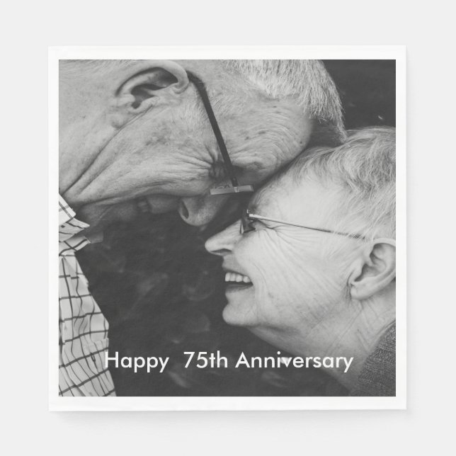 75th Wedding Anniversary Custom Photo Napkins (Front)