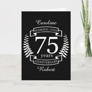 75th Wedding ANNIVERSARY DIAMOND GOLD Card