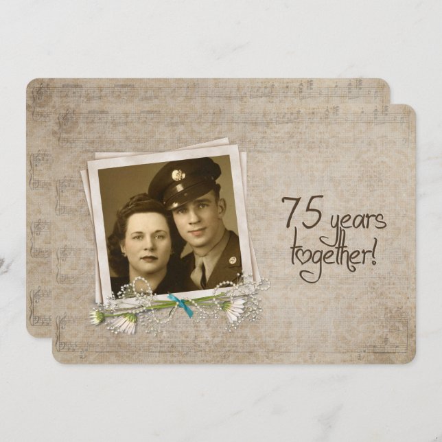 75th Wedding Anniversary Open House Invitation (Front/Back)